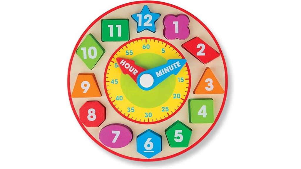 wooden educational shape clock
