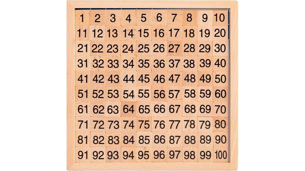 wooden hundred board for kids