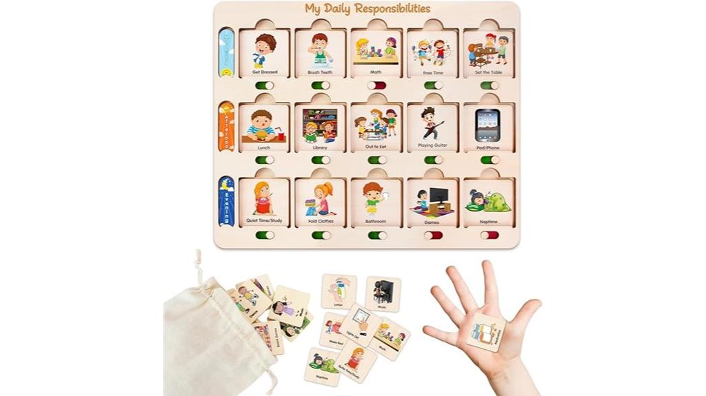 wooden kids chore schedule