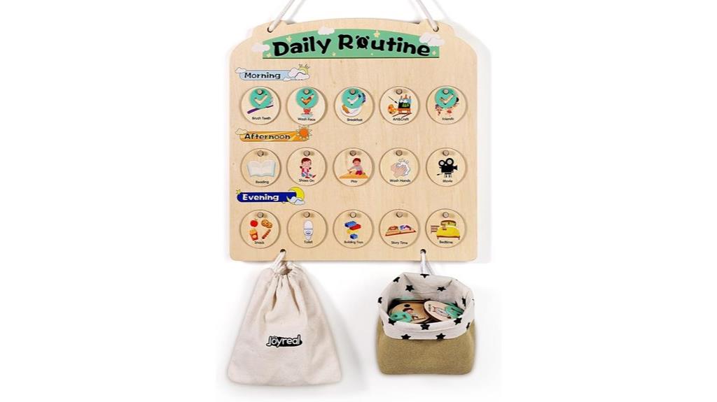 wooden kids schedule organizer