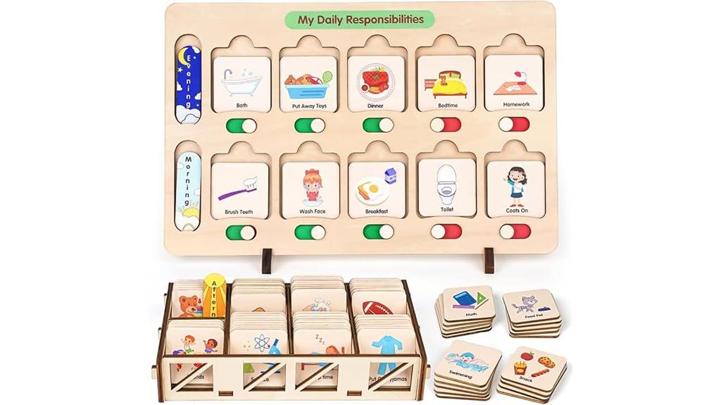 wooden kids visual schedule