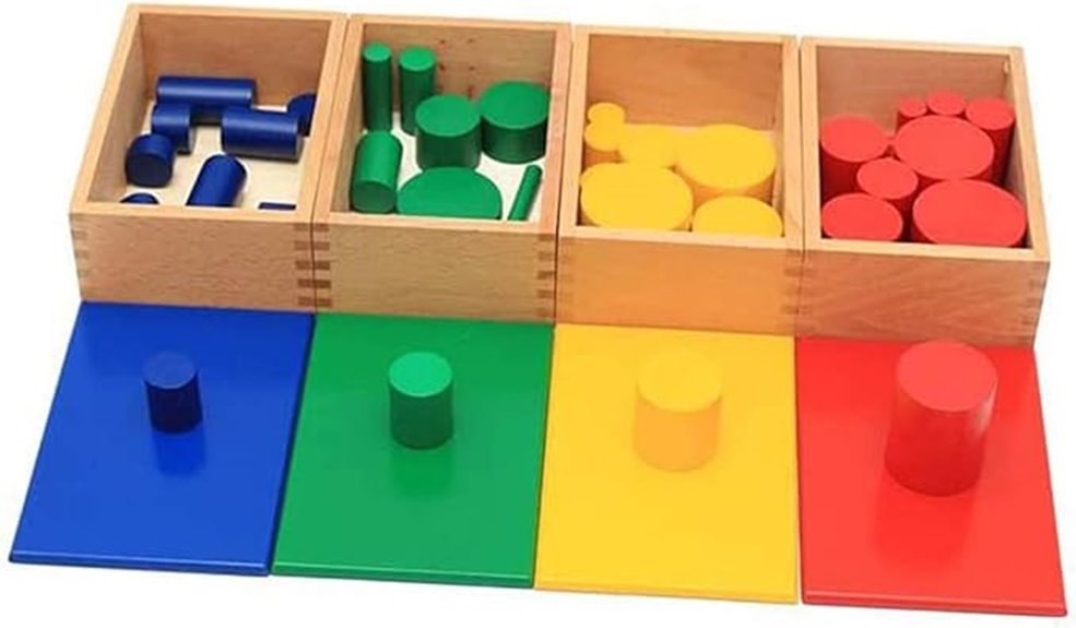 wooden knobless cylinders set