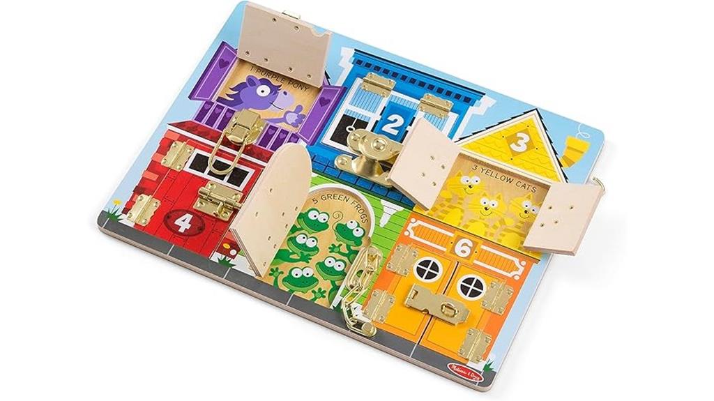 wooden latches educational toy