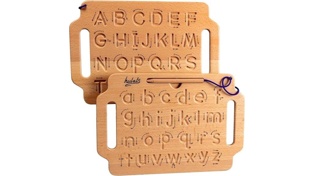 wooden letter tracing pad