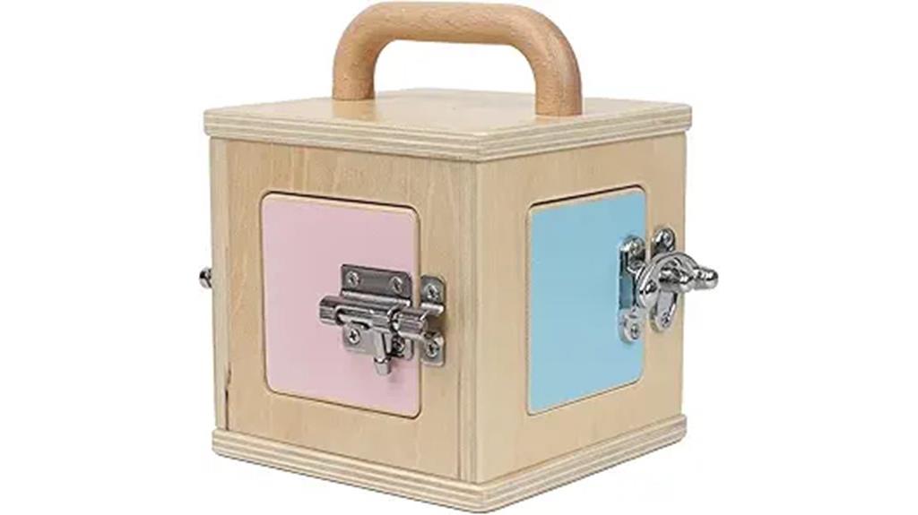 wooden lock box educational toy