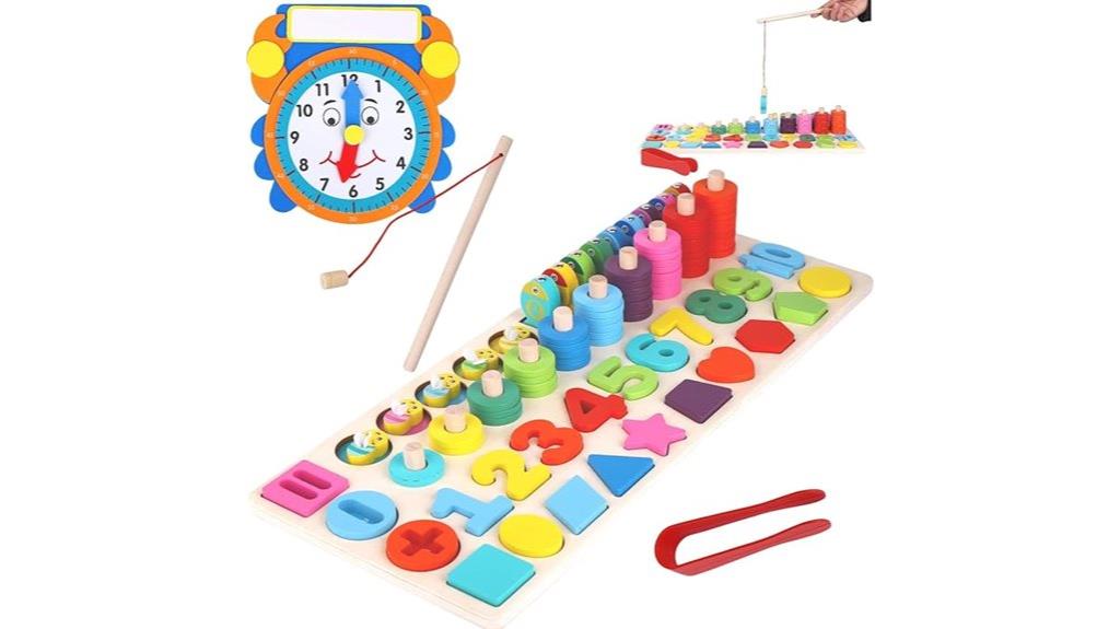 wooden montessori puzzle set