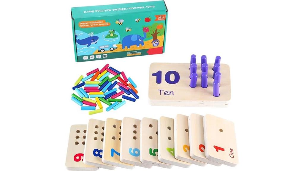 wooden number peg board