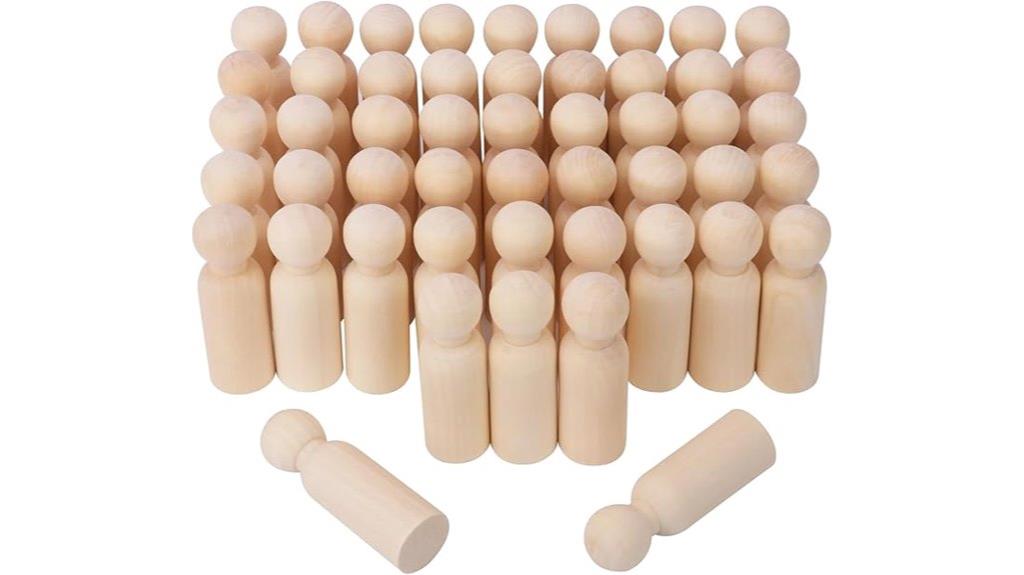 wooden peg people set