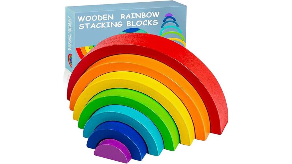wooden rainbow stacking toy