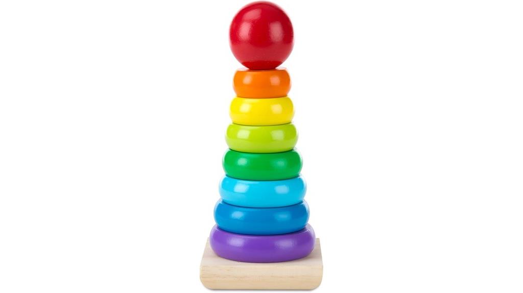 wooden rainbow stacking toy