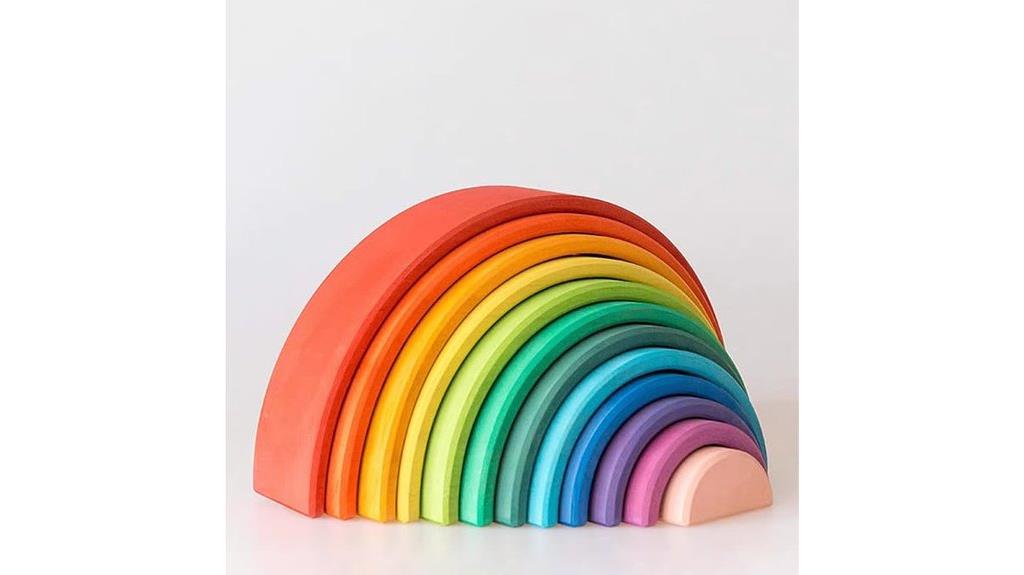 wooden rainbow stacking toy
