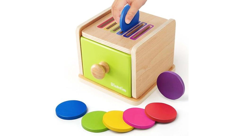 wooden sorting drawer toy