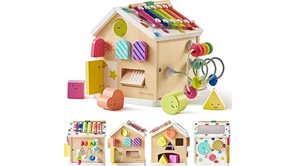 wooden toddler activity cube