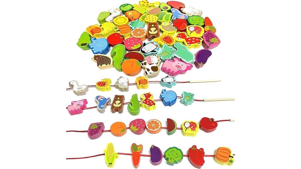 wooden toddler beading set