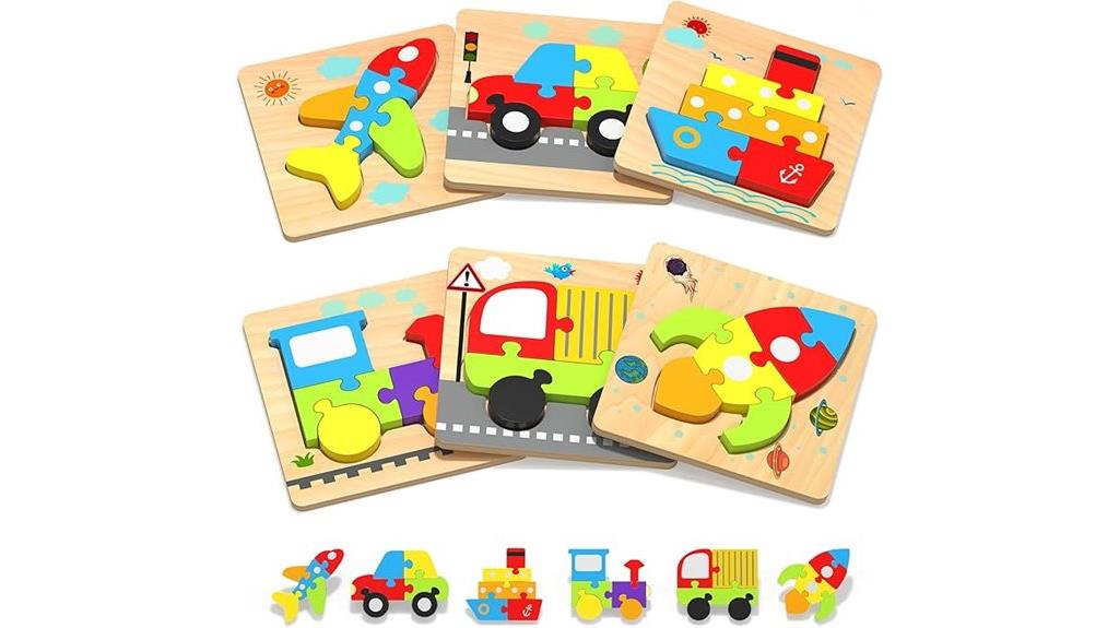 wooden toddler educational puzzles