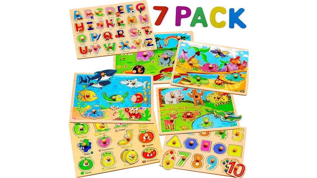 wooden toddler puzzle pack