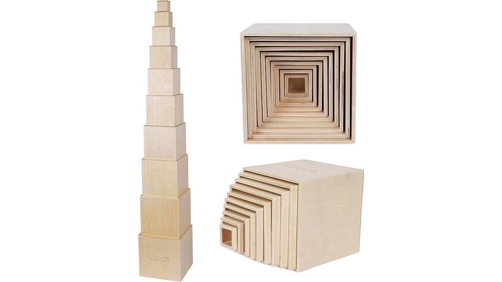 wooden toddler stacking toy