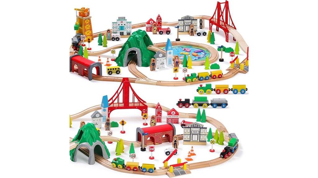 wooden toddler train set