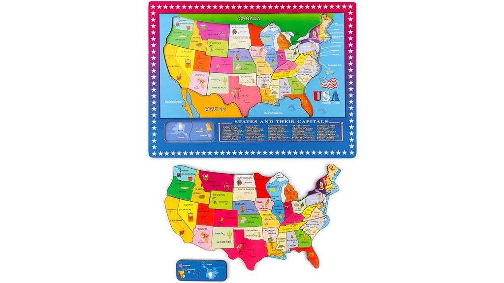 wooden usa map puzzle