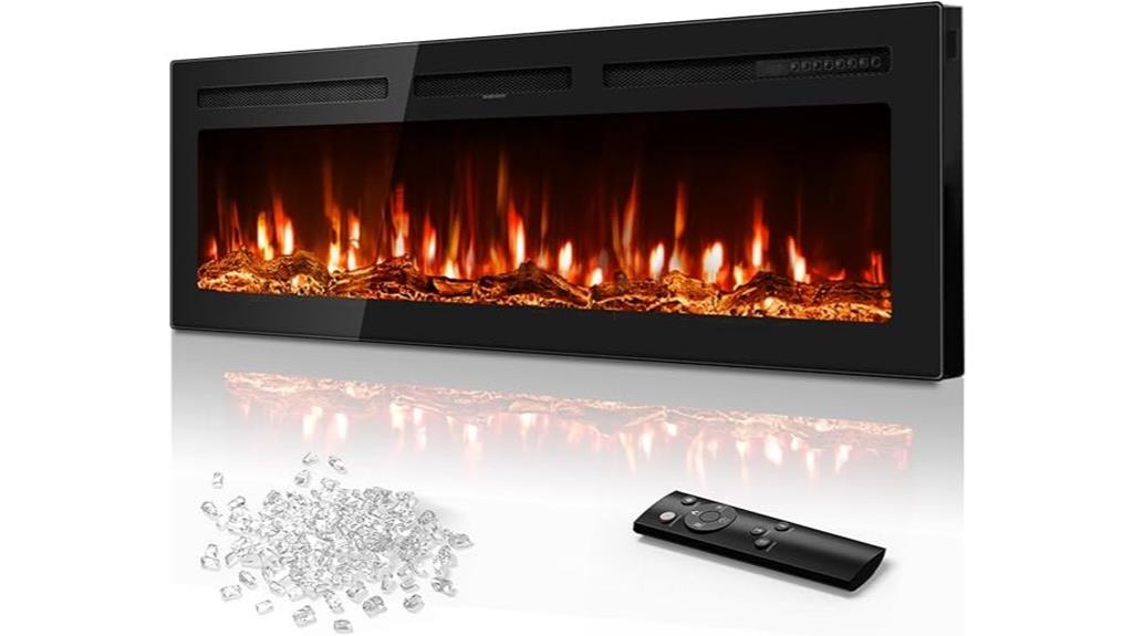 60 wall mounted electric fireplace
