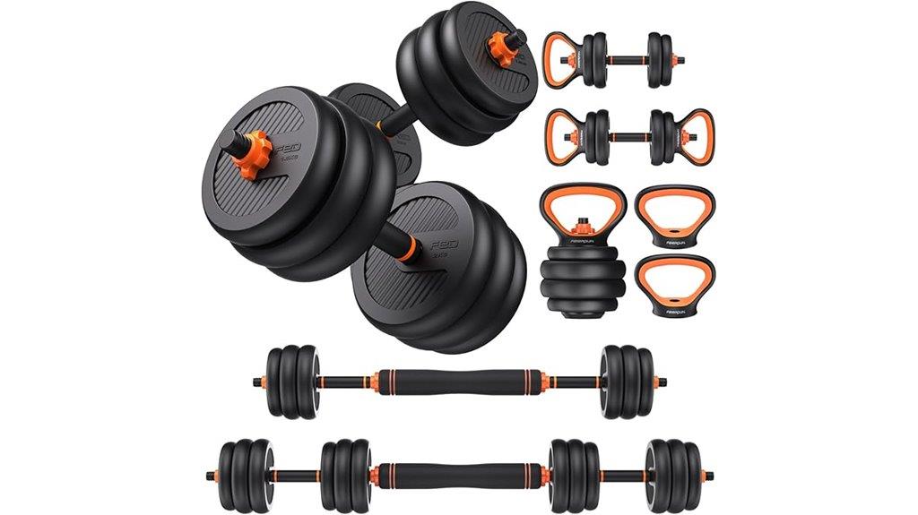 adjustable 5 in 1 dumbbell set