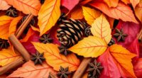 autumn leaves pinecones spice