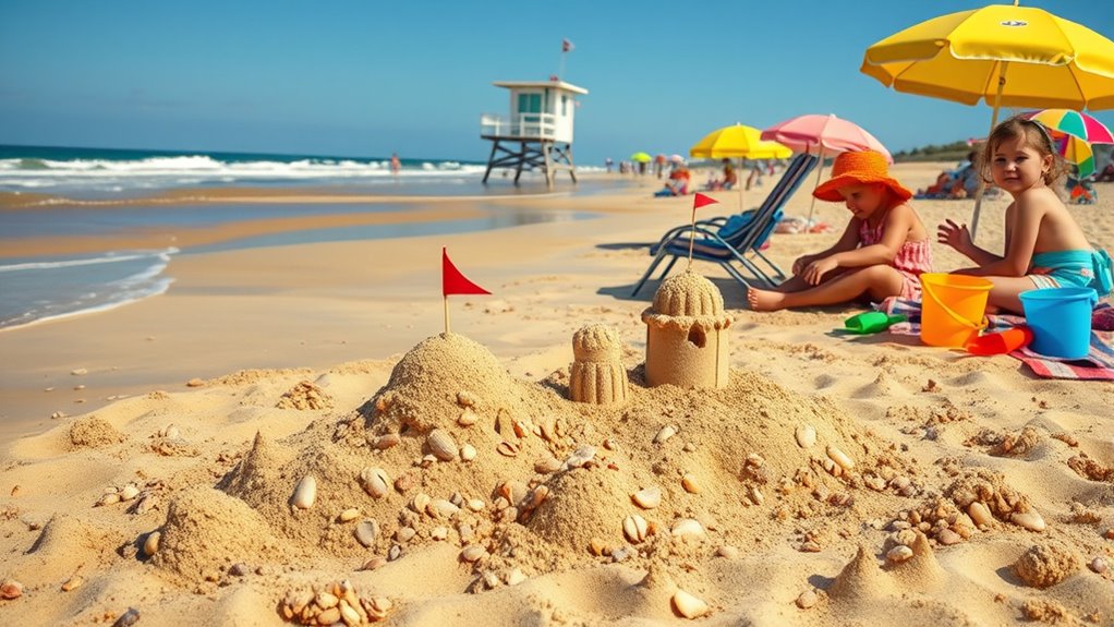 beach activities shells swimming safety