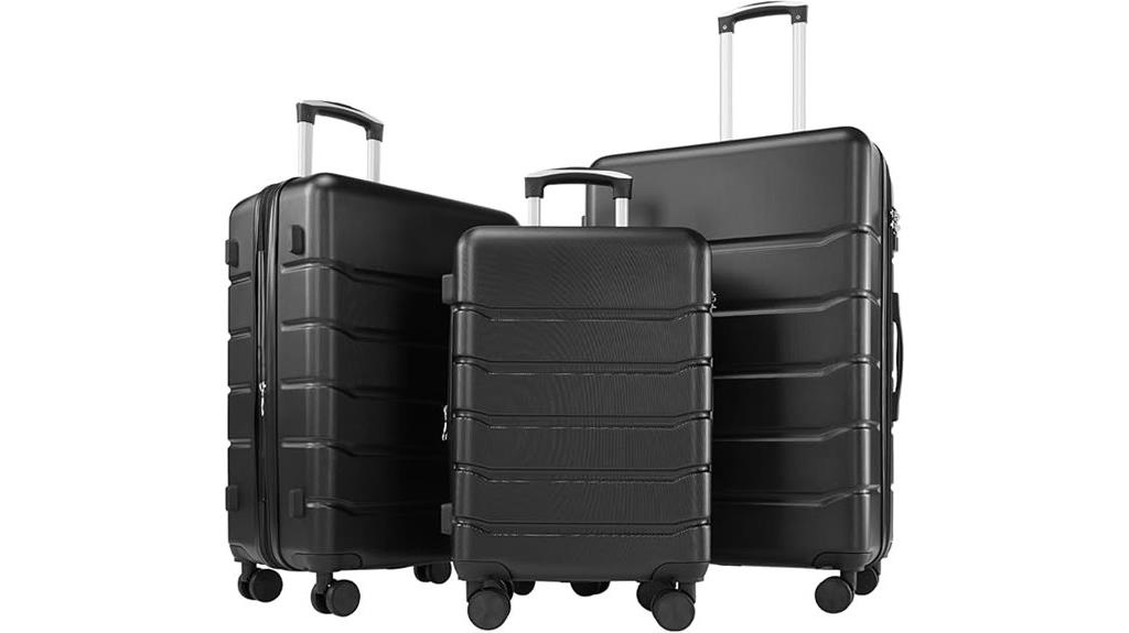 black spinner suitcases set