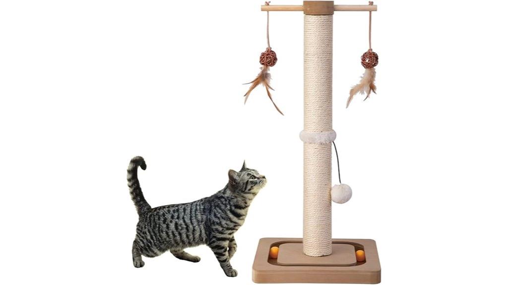 cat scratching post beige