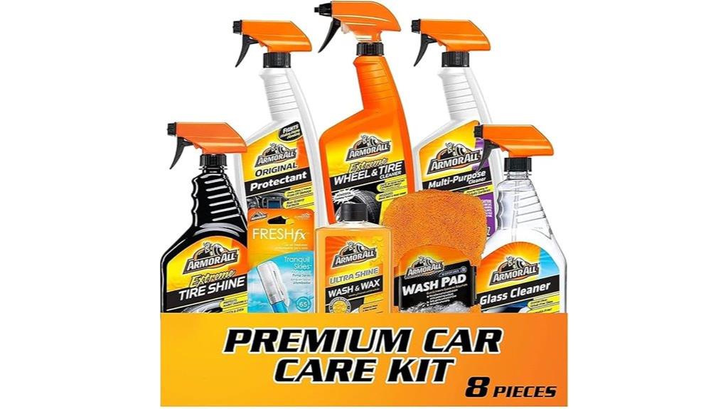 complete eight piece car care set