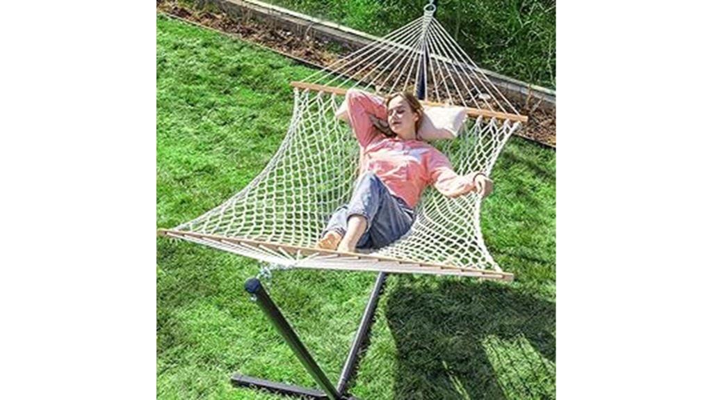 double rope hammock with stand