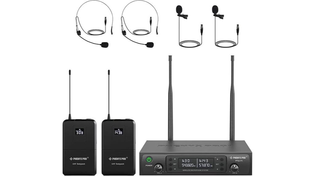 dual uhf wireless microphones