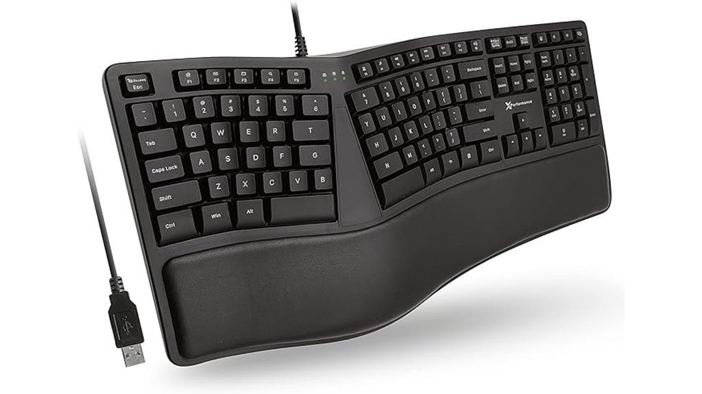 ergonomic keyboard with wrist rest