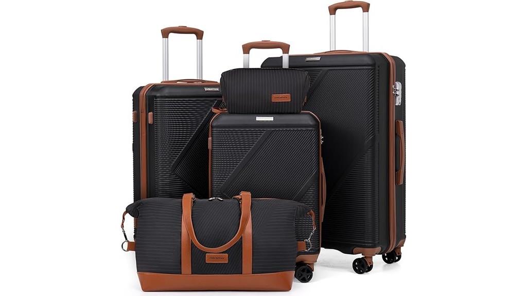 five piece luggage set