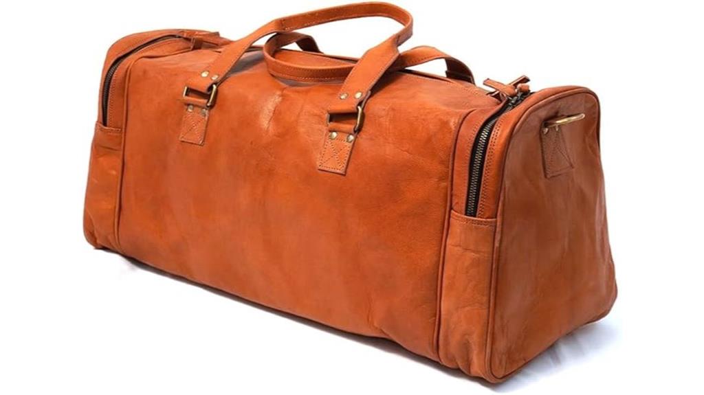 handmade 24 inch leather duffel