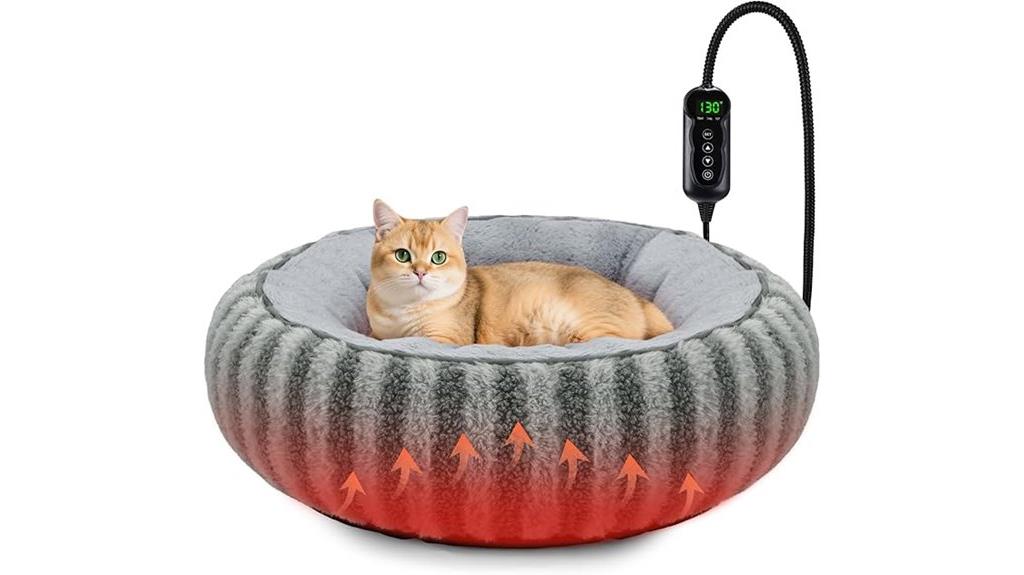 heated cat bed with timer