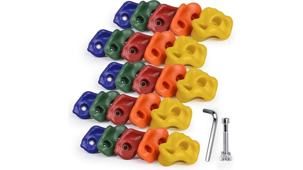 kids and adults climbing holds