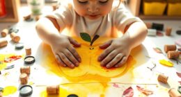 kids printmaking with household items