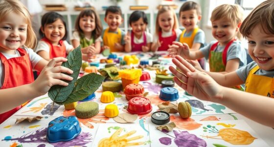 kids printmaking with household items