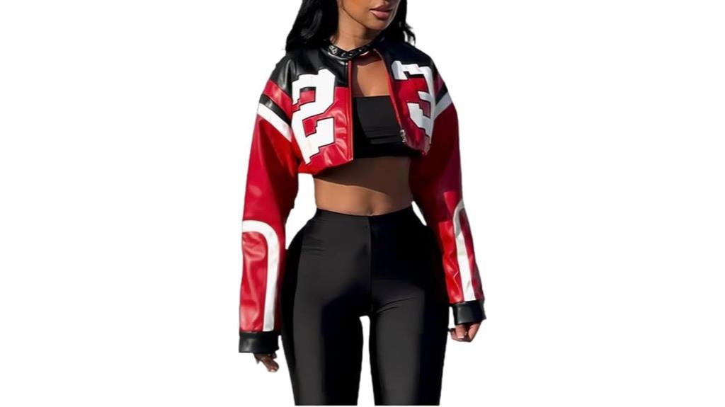 leather cropped bomber jacket