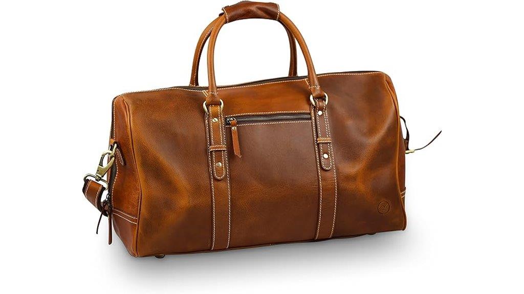 luxury unisex leather duffle