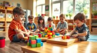 math skills with blocks