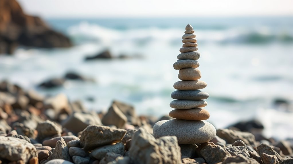 mindful artistic stone balance