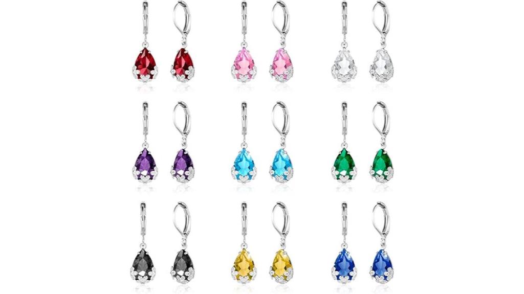 multicolor crystal drop earrings