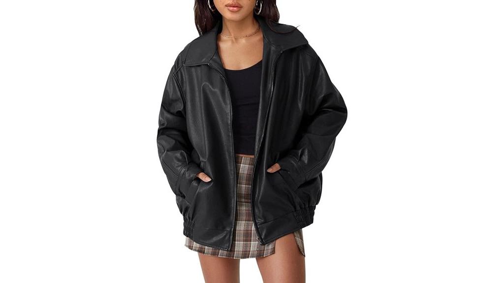 oversized leather jacket style