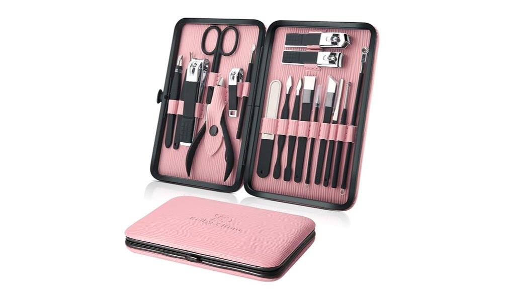 pink 18 piece manicure kit