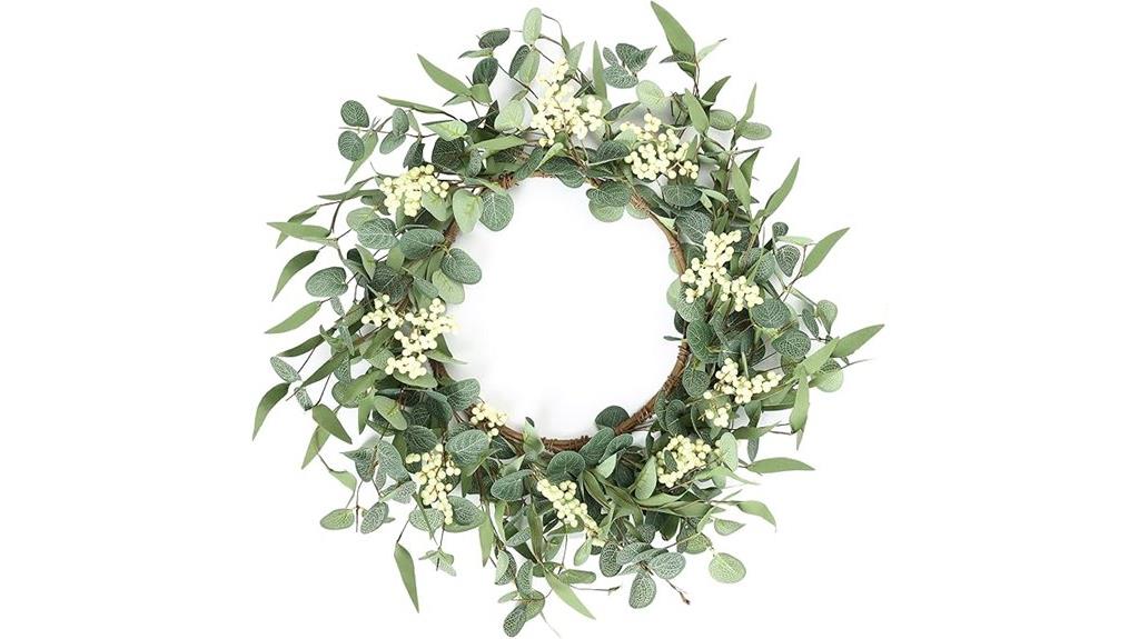 pink eucalyptus door wreath