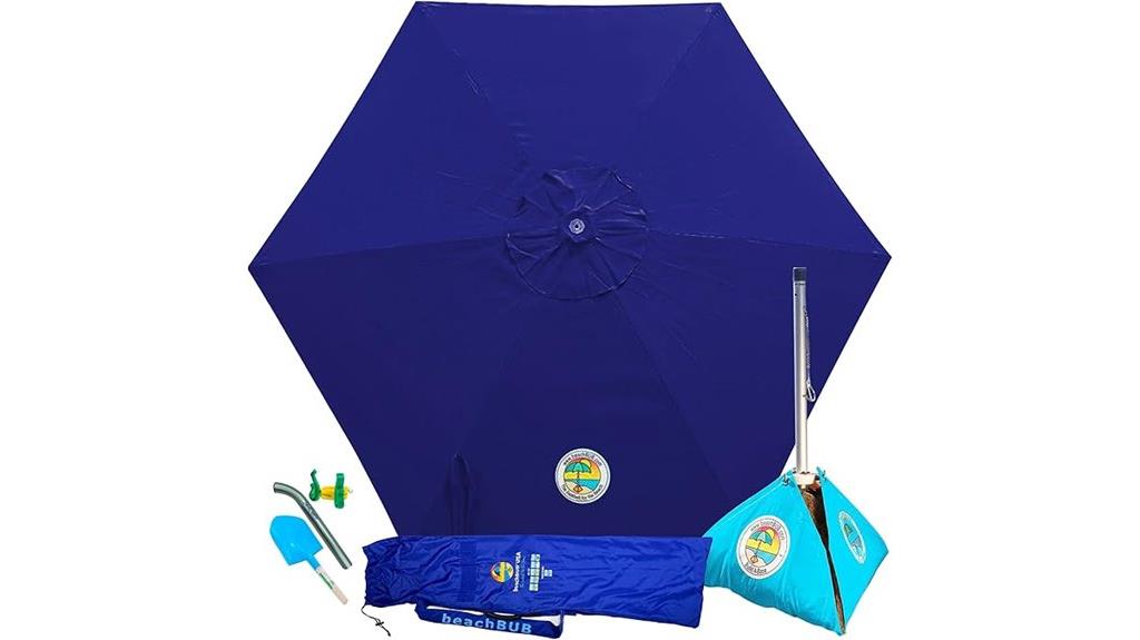 portable beach umbrella system