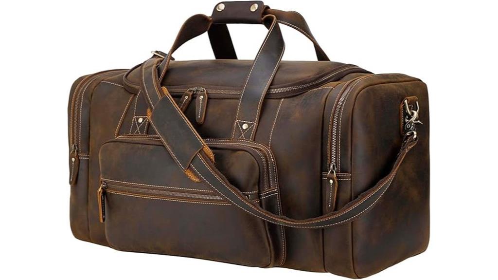 premium cowhide travel duffle
