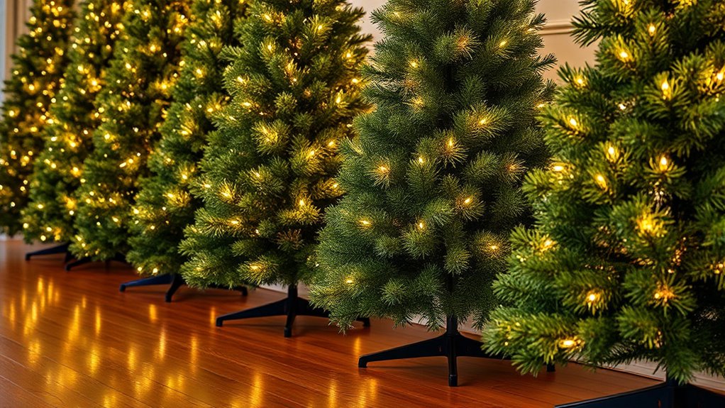 realistic pre lit christmas trees